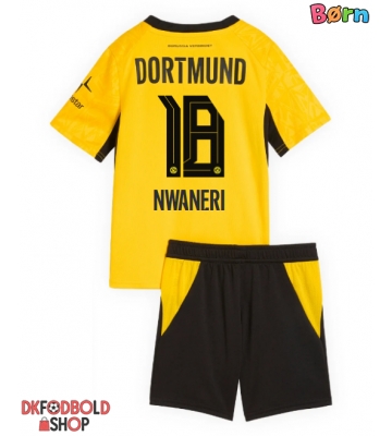 Borussia Dortmund Ethan Nwaneri #18 Hjemmebanesæt Børn 2026-27 Kort ærmer (+ korte bukser)